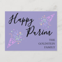 Purim-Lila-Neonpartyhut Mishloach Manot Name