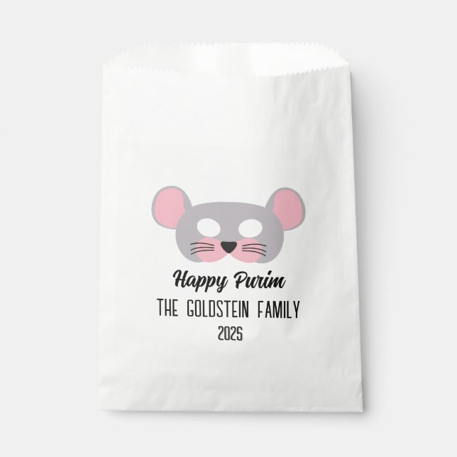 Purim Maus Maskerade Kostüm Geschenktütchen (Vorderseite)