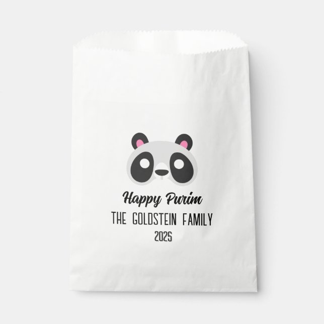 Purim Panda Maskerade Kostüm Geschenktütchen (Vorderseite)