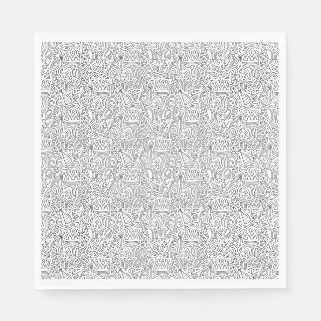 Purim-Schwarz-Weiß-Servietten Serviette (Vorderseite)