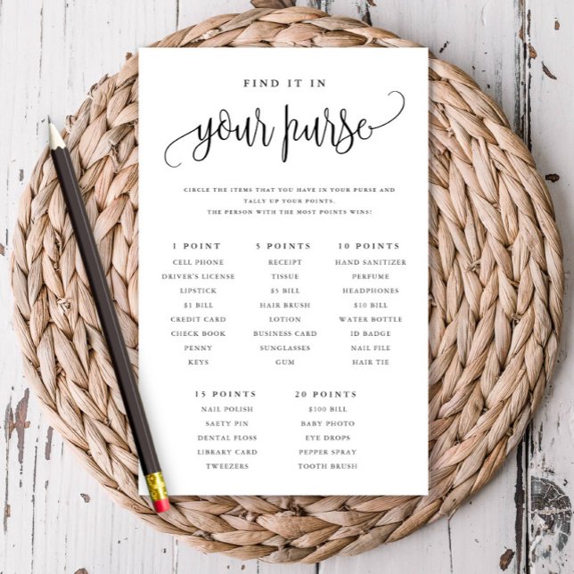 Purise Scavenger Jagd Brautparty Game Paper Card Flyer (Von Creator hochgeladen)