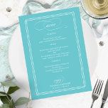 Purist Blue Elegante Wedding Menu Menükarte<br><div class="desc">Purist Blue Elegante Wedding Menu</div>