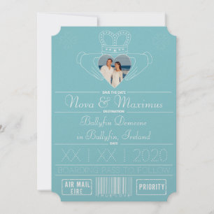 Purist Blue Save the Date Claddagh Foto Frame