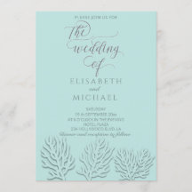 Puristisch blau mit romantischer Korallenkalligrap