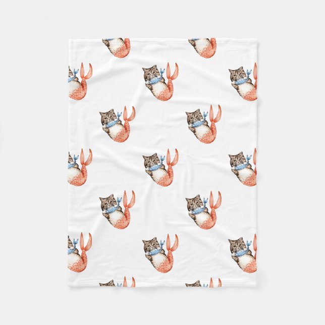 Purmaid Cat Mermaid Fleecedecke (Vorderseite)