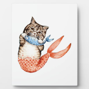 Purmaid Cat Mermaid Fotoplatte