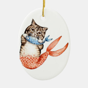 Purmaid Cat Mermaid Keramik Ornament
