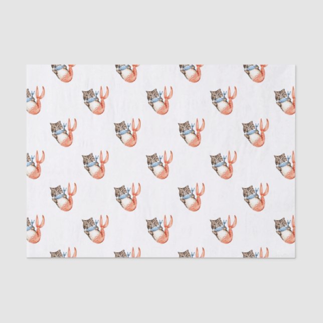Purmaid Cat Mermaid Seidenpapier (Vorderseite)