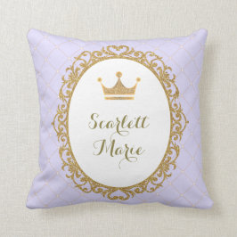 Purpl Goldkönigliche Prinzessin Crown Nursery Kissen