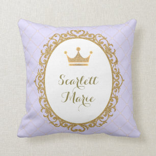 Purpl Goldkönigliche Prinzessin Crown Nursery Kissen