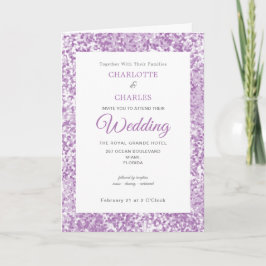 Purpla Glitzer Muster Elegantes einfaches Foto Einladung