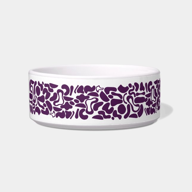 Purple Abstract Organic Shape Pet Feeding Napf (Links)