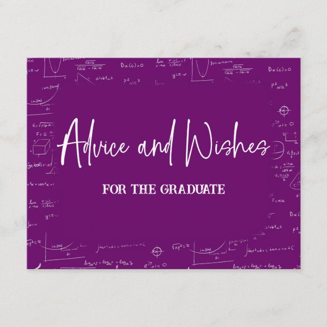 Purple Advice and Wishes for the Graduate  Begleitkarte (Vorderseite)