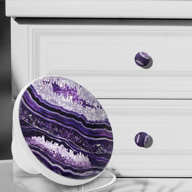 Purple Amethyst Geode and Silver Digital Art Keramikknauf (Von Creator hochgeladen)