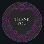 Purple and Black Heart Gothic Wedding Stickers<br><div class="desc">Our beautiful purple and black heart gothic wedding stickers are dark,  yet lovely with our artistic scroll design. They are designed in a collection of several items so your whole wedding can be coordinated with the same style!</div>