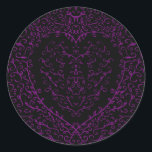 Purple and Black Heart Gothic Wedding Stickers<br><div class="desc">Our beautiful purple and black heart gothic wedding stickers are dark,  yet lovely with our artistic scroll design. They are designed in a collection of several items so your whole wedding can be coordinated with the same style!</div>