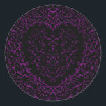 Purple and Black Heart Gothic Wedding Stickers<br><div class="desc">Our beautiful purple and black heart gothic wedding stickers are dark,  yet lovely with our artistic scroll design. They are designed in a collection of several items so your whole wedding can be coordinated with the same style!</div>