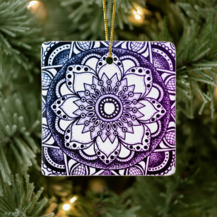 Purple and Blue Mandala Art Ornament