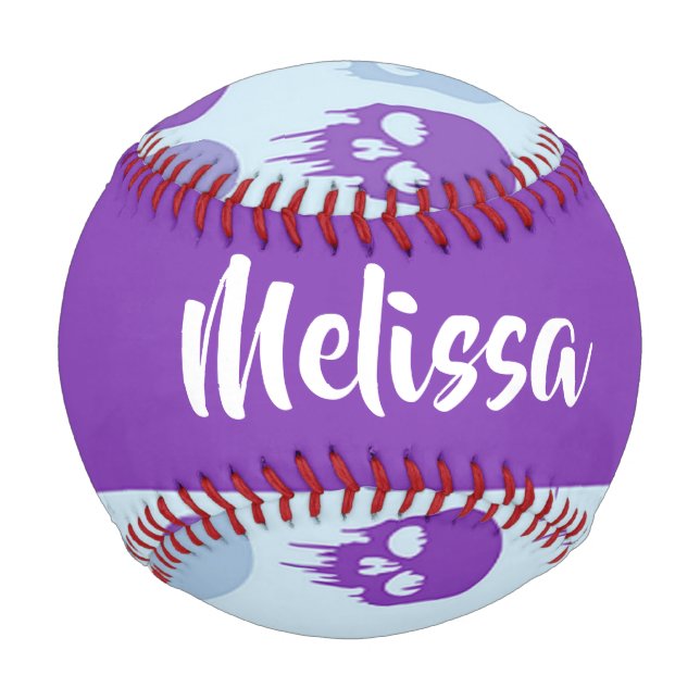 Purple and blue melting skulls pattern baseball (Vorderseite)