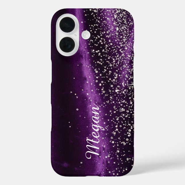 Purple and diamonds - Stunning Barely There Case-Mate iPhone Hülle (Rückseite)