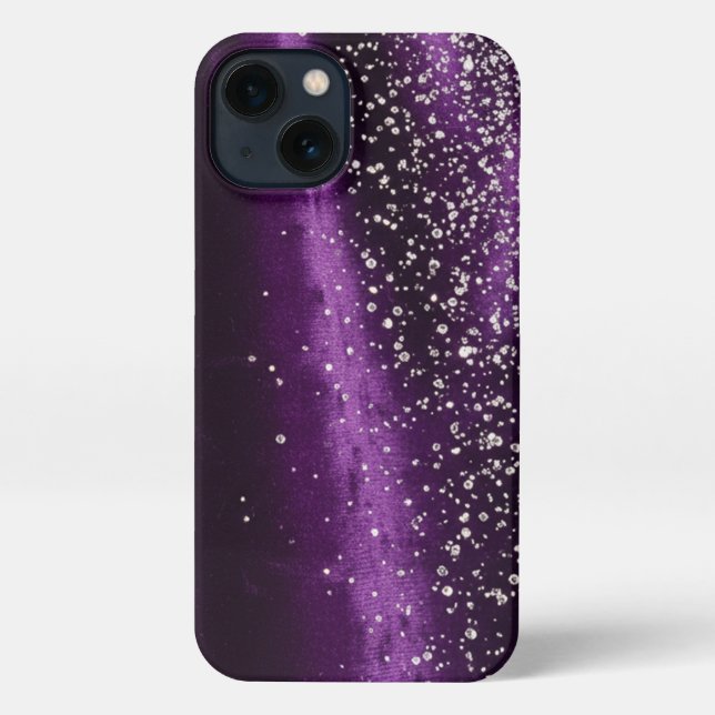 Purple and diamonds - Stunning Slim Fit iPhone Hülle (Rückseite)