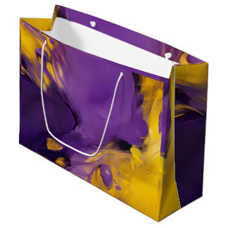 Purple and Gold Abstract Große Geschenktüte