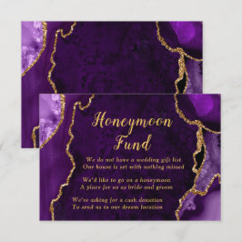 Purple and Gold Agate Honeymoon Fund Begleitkarte