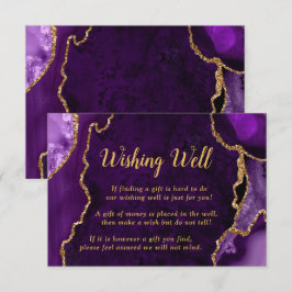 Purple and Gold Agate Wedding Wishing Well Begleitkarte