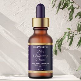 Purple and Gold Cosmetics Dropper Bottle Label  Adressaufkleber