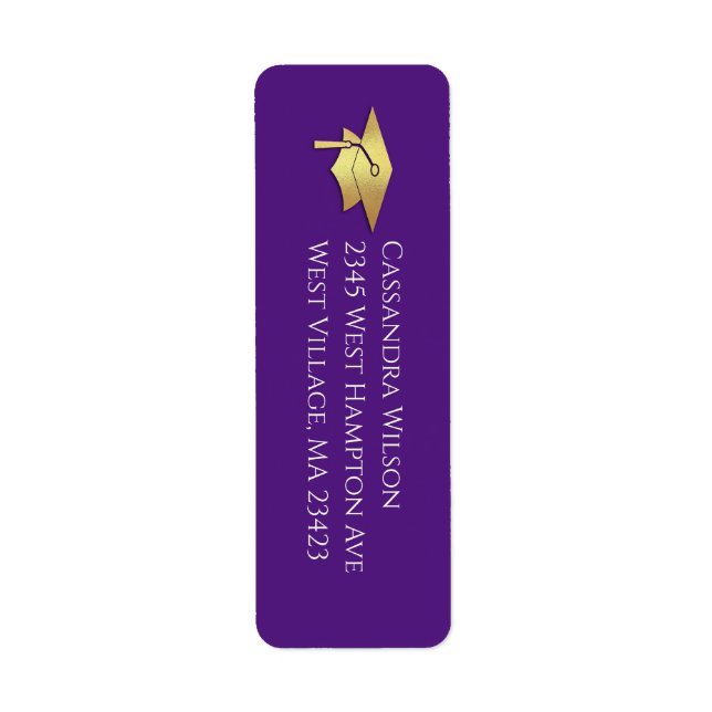 Purple and Gold Graduation Return Address (Vorne)