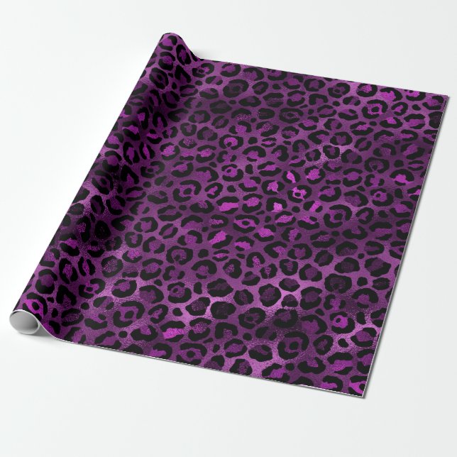 Purple and Gold Leopard Series Design 3 Geschenkpapier (Ungerollt)