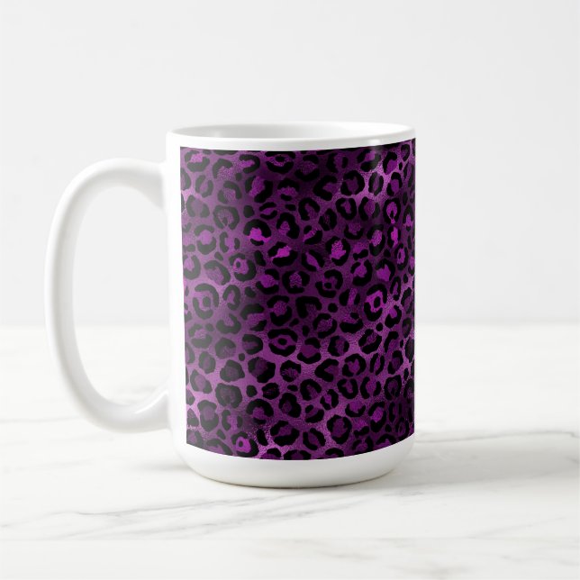 Purple and Gold Leopard Series Design 3 Kaffeetasse (Links)