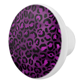 Purple and Gold Leopard Series Design 3 Keramikknauf