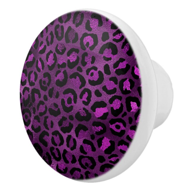 Purple and Gold Leopard Series Design 3 Keramikknauf (Rechts)