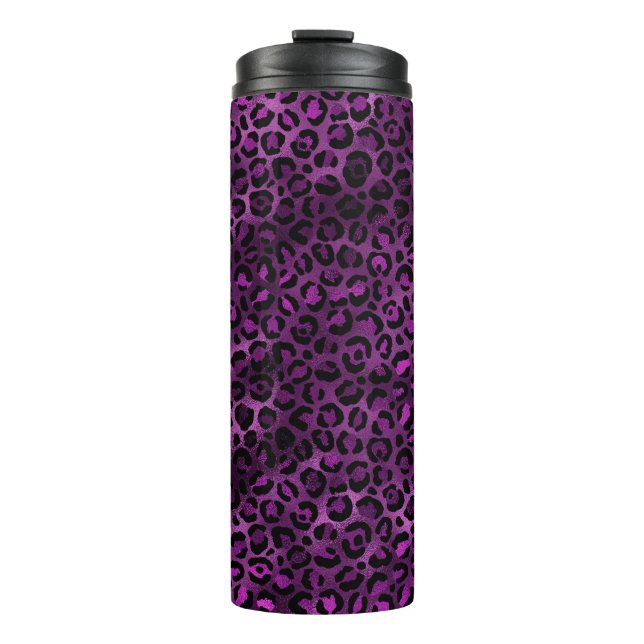 Purple and Gold Leopard Series Design 3 Thermosbecher (Vorderseite)