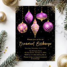 Purple and Gold Ornament Exchange Party