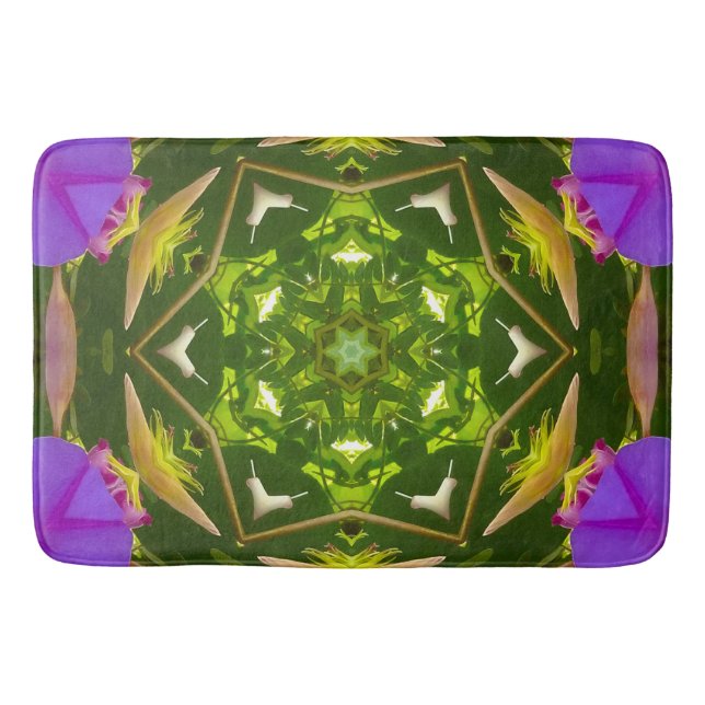 PURPLE AND GREEN ABSTRACT DRAWING. SAMER BRASIL. 4 BADEMATTE (Vorderseite)