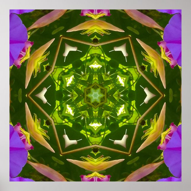 PURPLE AND GREEN ABSTRACT DRAWING. SAMER BRASIL. 4 POSTER (Vorne)