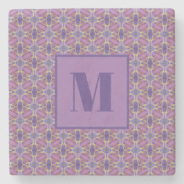 Purple and Lavender Initial Stone Coaster Steinuntersetzer