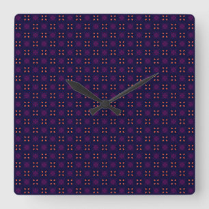 Purple and Orange School Spirit Sports Team Quadratische Wanduhr