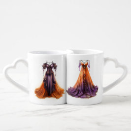 PURPLE AND ORANGE VICTORIAN STYLE DRESSES LIEBESTASSEN