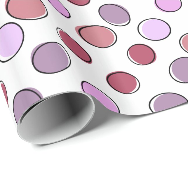 Purple and Pink Crazy Spots Pattern Geschenkpapier (Rolleneckpunkt)