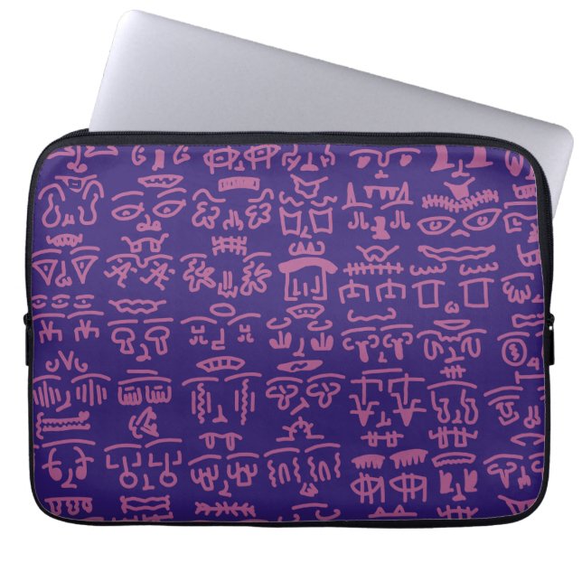 Purple and Pink Doodle Laptop Sleeve – Abstract Ar (Vorderseite)