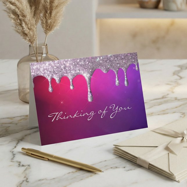 purple and pink glitter drip Sympathy Card Karte (Von Creator hochgeladen)