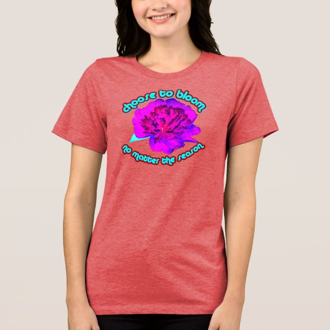 purple and pink peony Tri-Blend shirt (Vorderseite)