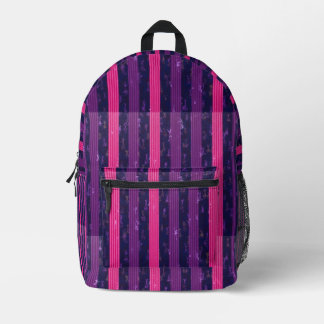 Purple and Pink Stripes  Bedruckter Rucksack