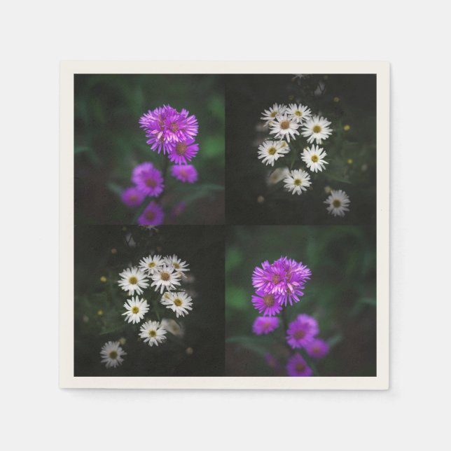 Purple and White Floral Serviette (Vorderseite)