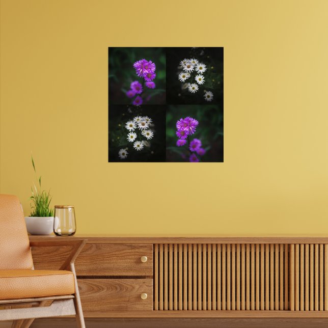 Purple and White Flowers Poster (Wohnzimmer 2)