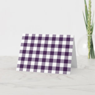 Purple and White Gingham Pattern Dankeskarte