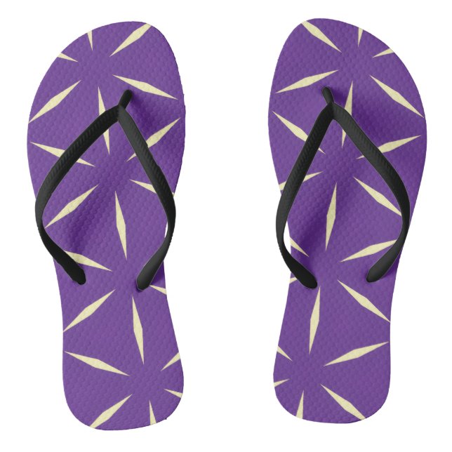 Purple and White Modern Design Flip Flops (Fußbett)